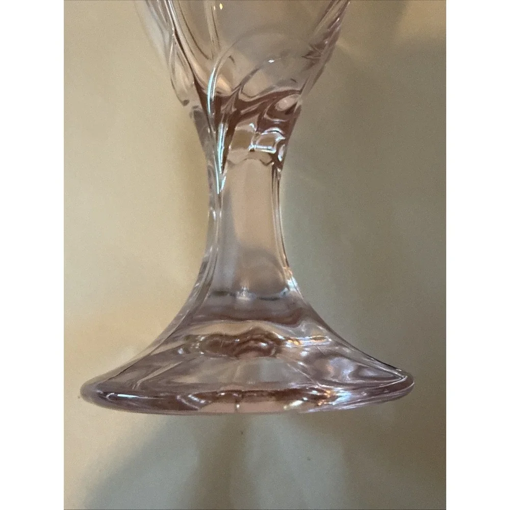 Vtg Noritake Sweet Swirl Pink Wine Glasses Goblets 6.75
